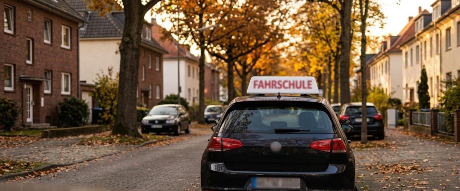 Fahrschulauto und Unterlagen für die Umschreibung eines ausländischen Führerscheins