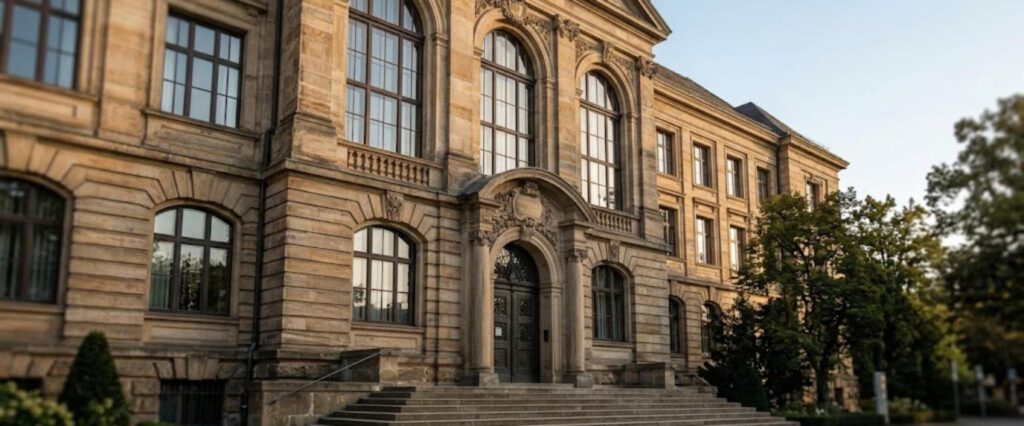 Historische Fassade eines deutschen Gerichtsgebäudes